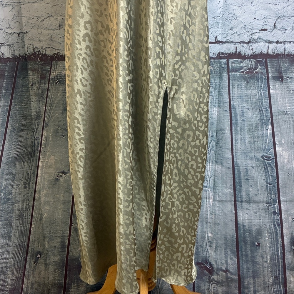 Show Me Your Mumu Zio Dress Sz L Sage Green Cheetah Slip Dress Coquette Lingerie - Picture 7 of 16